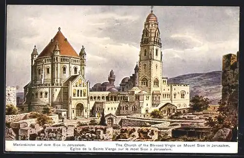 Künstler-AK Friedrich Perlberg: Marienkirche auf dem Sion in Jerusalem