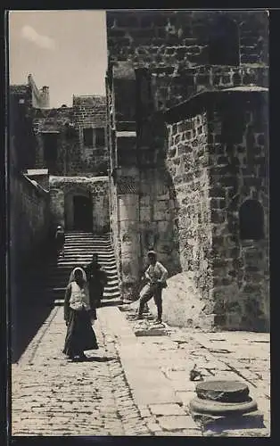 AK Jerusalem, Steps leading to the Sepulchre Church