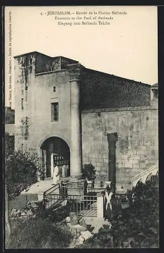AK Jerusalem, Eingang zum Bethesda Teiche und alte Säule