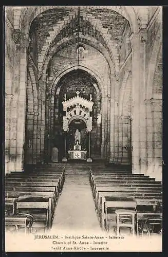AK Jerusalem, Innenansicht der Sankt Anna-Kirche