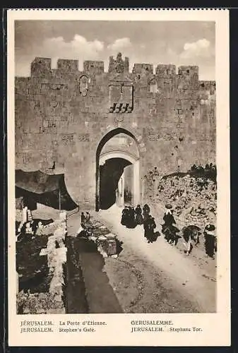 AK Jerusalem, Blick auf das Stephans Tor