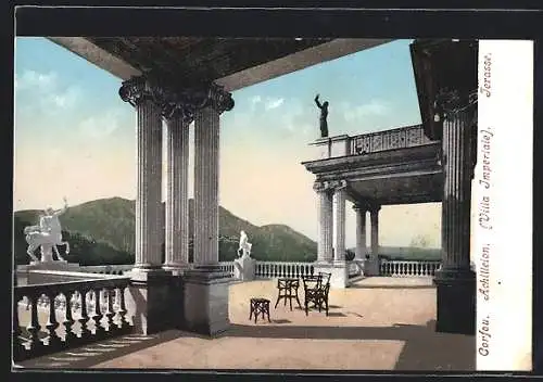 AK Corfou, Villa Imperiale, Terrasse