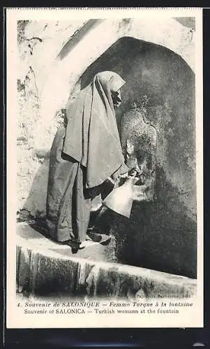 AK Salonique, Femme Turque à la fontaine