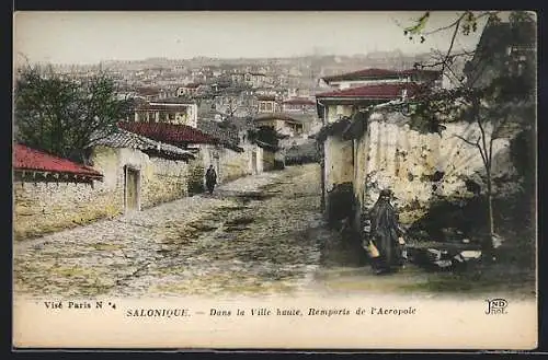 AK Salonique, Dans la Ville haute, Remparts de l`Acropole