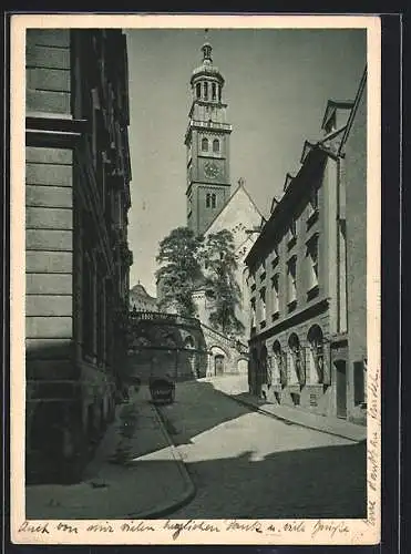 AK Augsburg, Peterskirche und Perlachturm