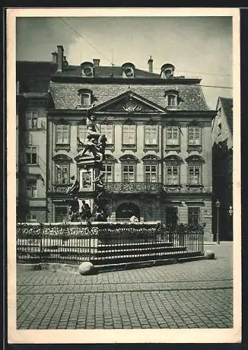 AK Augsburg, Der Herkulesbrunnen vor dem Schäzlerpalais