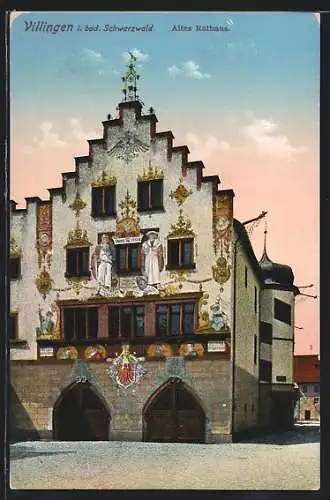 AK Villingen / Schwarzwald, Altes Rathaus mit Wappen