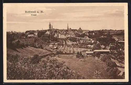 AK Rottweil a. N., Teilansicht aus der Vogelschau