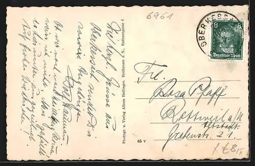 AK Oberkessach, Ortsansicht aus der Vogelschau