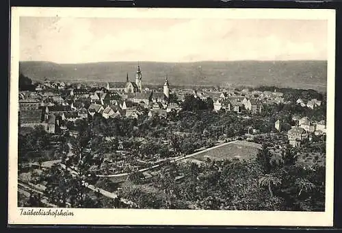 AK Tauberbischofsheim, Ortsansicht aus der Vogelschau