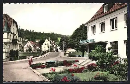 AK Sulz am Neckar, Strassenpartie mit Volksbank