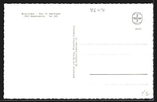 AK Badenweiler, Pension Rosenhaus F. Hermann, Terrasse