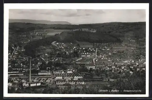 AK Lörrach i. Baden, Gesamtansicht aus der Vogelschau