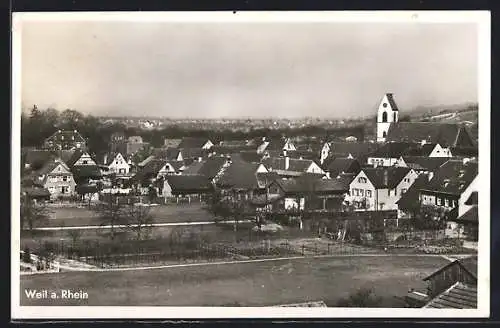 AK Weil a. Rhein, Teilansicht aus der Vogelschau