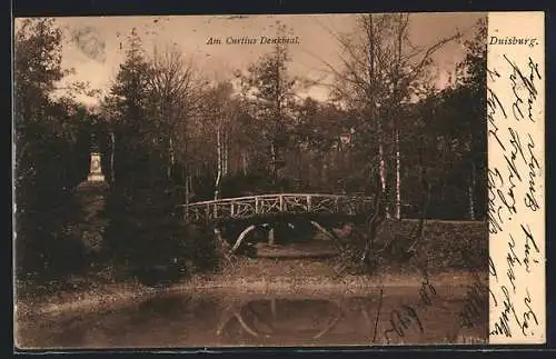 AK Duisburg, Brücke am Curtius Denkmal