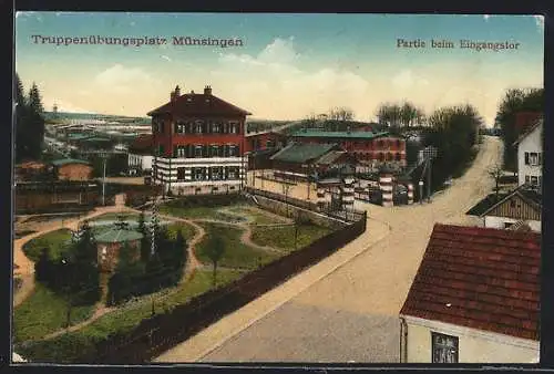 AK Münsingen, Truppenübungsplatz, Partie beim Eingangstor