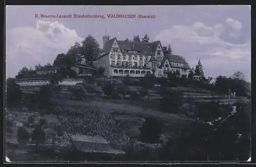 AK Waldhausen /Remstal, Reserve-Lazarett Elisabethenberg mit Gärten