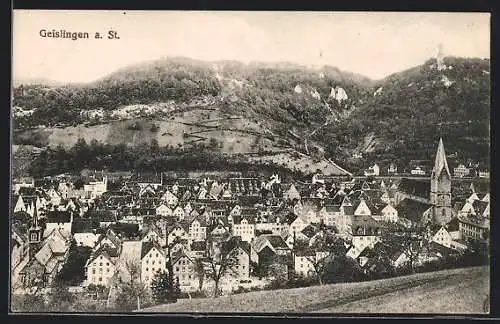 AK Geislingen a. Steige, Teilansicht aus der Vogelschau