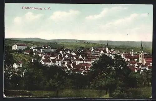 AK Rottenburg a. N., Ortsansicht aus der Vogelschau