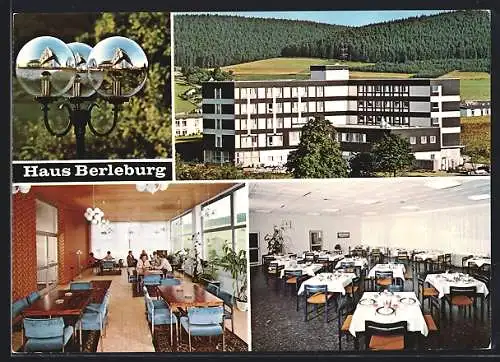 AK Bad Berleburg, Sanatorium Haus Berleburg, Aussen- und Innenansichten