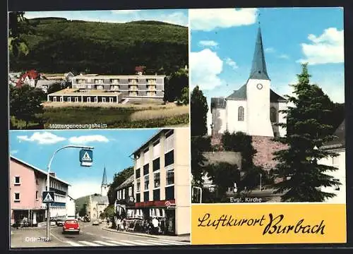 AK Burbach / Siegen, Müttergenesungsheim, Ortsmitte, Ev. Kirche