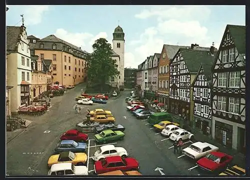AK Hachenburg /Westerwald, Alter Markt von oben