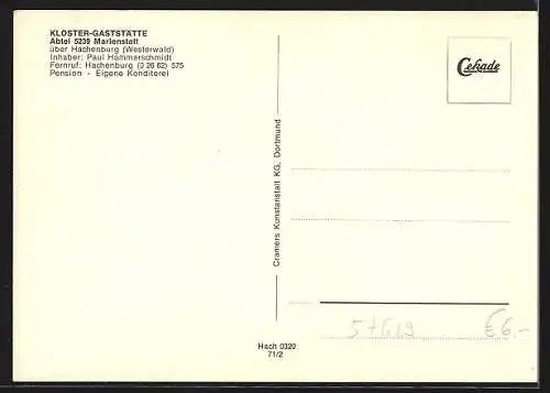 AK Streithausen /Westerwald, Abtei Marienstatt, Neun Ansichten von der Kloster-Gaststätte