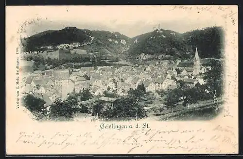 AK Geislingen a. d. St., Teilansicht aus der Vogelschau