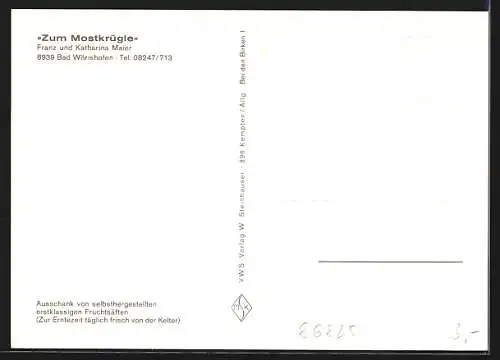 AK Bad Wörishofen, Gasthaus Zum Mostkrügle, Inh, Franz und Katharina Maier