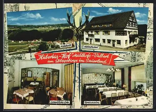AK Mühlhofe-Valbert /Ebbegebirge, Hotel Hubertushof H. Plate, Ortsansicht
