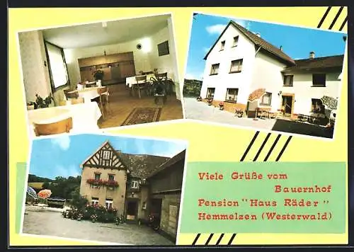 AK Hemmelzen /Westerwald, Bauernhof-Pension Haus Räder