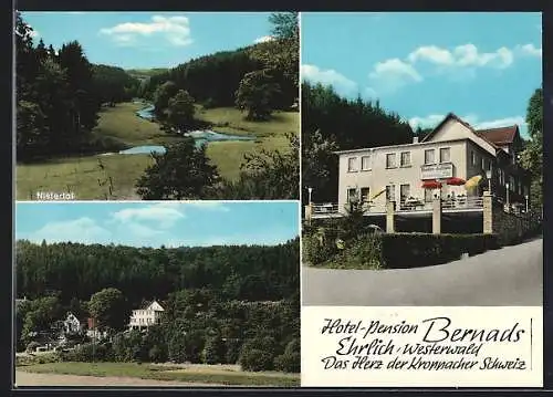 AK Ehrlich / Westerwald, Hotel-Pension Wedde-Bollmann, Nistertal