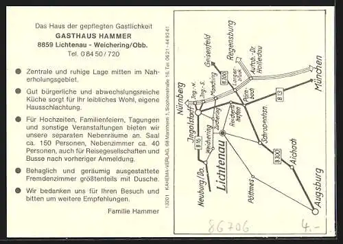 AK Lichtenau-Weichering / Weichering, Gasthaus Hammer, Seepartie