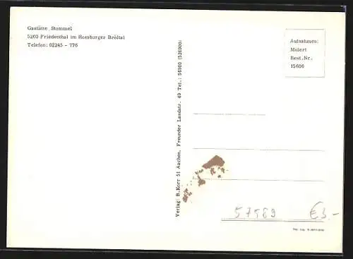 AK Friedenthal /Homburger Bröltal, Gaststätte Stommel