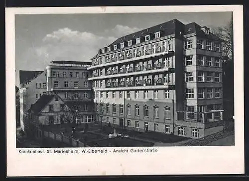 AK Wuppertal-Elberfeld, Das Krankenhaus St. Marienheim, Ansicht Gartenstrasse