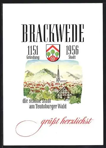 AK Brackwede / Teutoburger Wald, Ernennung zur Stadt 1956