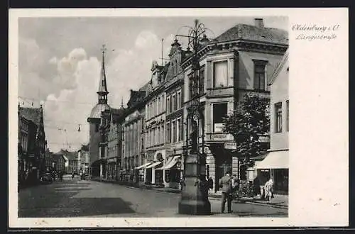 AK Oldenburg i. O., Langestrasse mit Kirche
