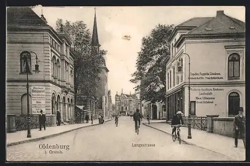 AK Oldenburg / Oldenburg, Antiquariat und Textil-Grosshandel in der Langestrasse