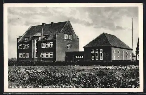 AK Aschendorf / Ems, Volksschule und Turnhalle