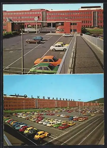 AK Baunatal, VW-Werk, Autos auf dem Parkplatz