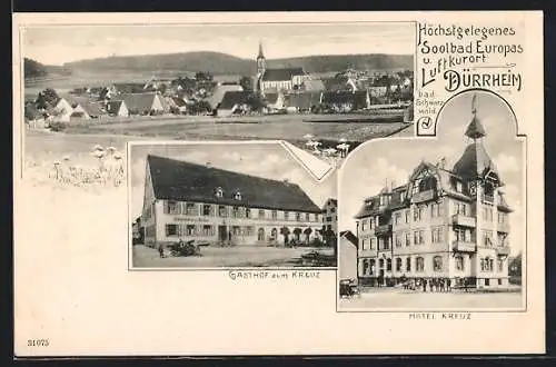 AK Bad Dürrheim, Gasthof zum Kreuz, Hotel Kreuz, Panorama