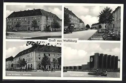 AK Wolfsburg / Volkswagenstadt, Volkswagenwerk, Ecke Schillerstrasse und Goethestrasse