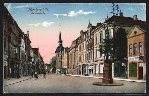 AK Oldenburg i. Gr., Langestrasse mit Passanten