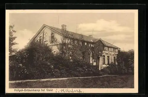 AK Varel / Oldenburg, Hofgut Grünenkamp mit Park