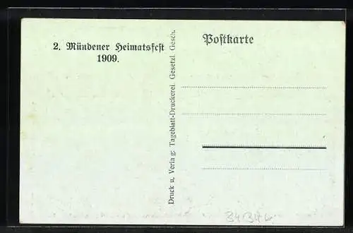 Künstler-AK Münden / Hann., 2. Heimatsfest 1909, Festumzug