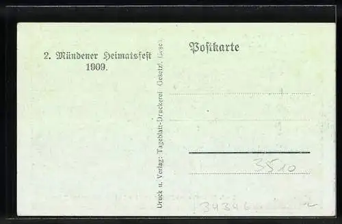 Künstler-AK Münden / Hann., 2. Heimatsfest 1909, Trommler und Pfeifer aus der Zeit des 30jährigen Krieges