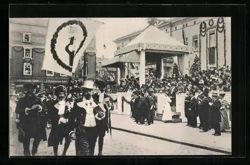 AK Barmen, Der erste Gesangsverein auf dem Historischen Festumzug zur Jahrhundertfeier der Stadt - Volksfest