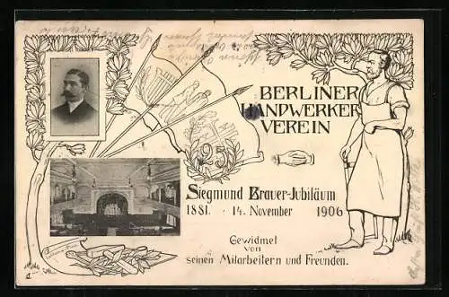 AK Berlin, Siegmund Brauer-Jubiläum 1906, Berliner Handwerker Verein