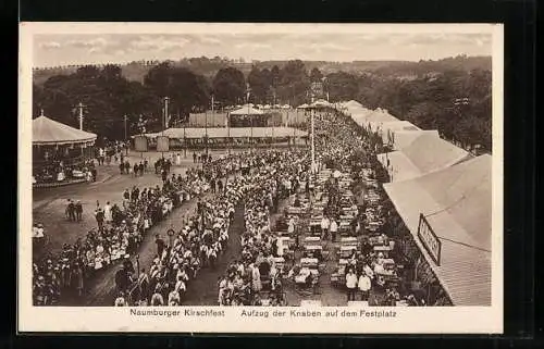 AK Naumburg / Saale, Naumburger Kirschfest, Aufzug der Knaben auf dem Festplatz