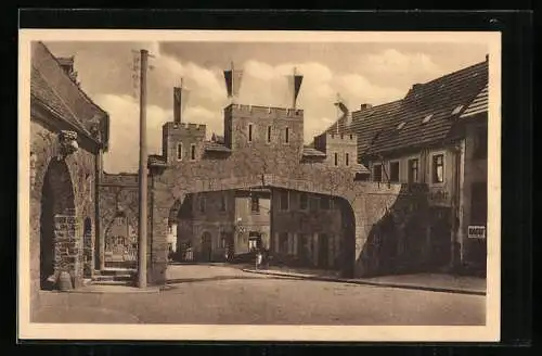 AK Penig, Heimatfest 16.-18. Juli 1927, Altes Stadttor